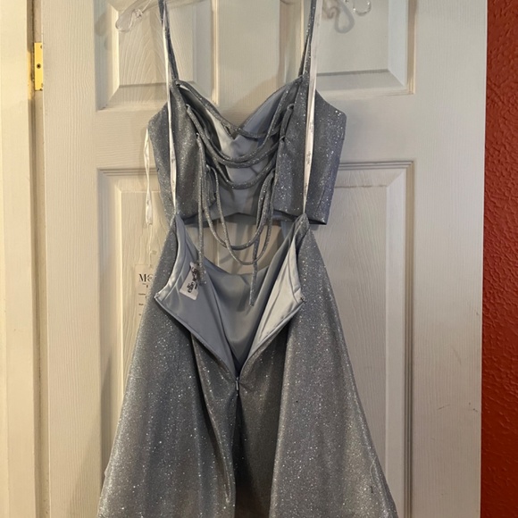 Homecoming prom two piece sparkle platinum dress - Picture 2 of 3